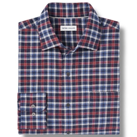 Peter Millar Other - NWT Peter Millar Crown Men's Gander Cotton Sport‎ Shirt Size Medium M Navy